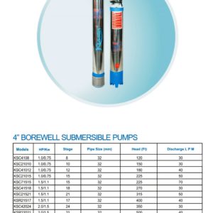 4″ BOREWELL SUBMERSIBLE PUMPS